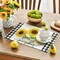 Buffalo Plaid Sunflower Sunshine Vase Summer Placemats Set of 4, 12x18 Inch Spring Table Mats for Party Kitchen Dining Decoration